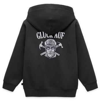 Kohlbergbau Bergarbeiter Glück Auf Geschenkidee - Kinder Premium Organic Zip Hoodie - Schwarz - Hinten - AI Model Kid Male (0cm)