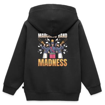 Fanfahrenzug Spielmannszug Wahnsinn - Kinder Premium Organic Zip Hoodie - Schwarz - Hinten - AI Model Kid Male (0cm)