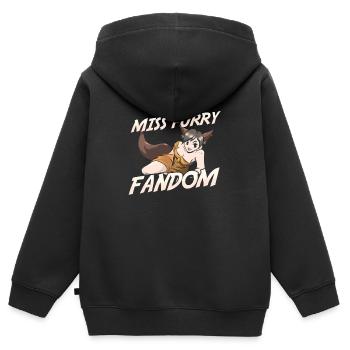 Furry Fandom Fursuits Vermissen - Kinder Premium Organic Zip Hoodie - Schwarz - Hinten - AI Model Kid Male (0cm)