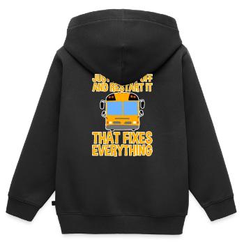 Just Turn It Off And Restart It 2 - Kids Premium Organic Zip-up Hoodie - black - Back - AI Model Kid Male (0cm)