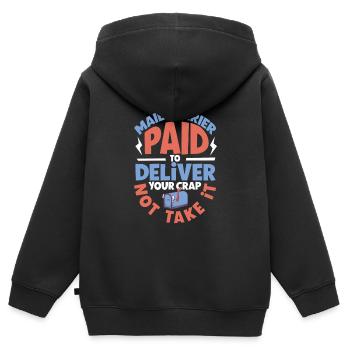 Commis des postes Postlady Postman Post Office - Sweat Premium à capuche zippé enfant bio - noir - Dos - AI Model Kid Male (0cm)
