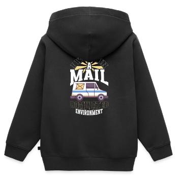 Commis des postes Postlady Postman Post Office - Sweat Premium à capuche zippé enfant bio - noir - Dos - AI Model Kid Male (0cm)