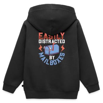 Postangestellte Postdame Postbote Post - Kinder Premium Organic Zip Hoodie - Schwarz - Hinten - AI Model Kid Male (0cm)
