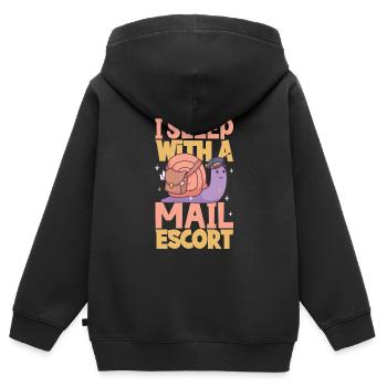 Commis des postes Postlady Postman Post Office - Sweat Premium à capuche zippé enfant bio - noir - Dos - AI Model Kid Male (0cm)