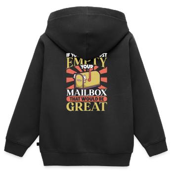 Commis des postes Postlady Postman Post Office - Sweat Premium à capuche zippé enfant bio - noir - Dos - AI Model Kid Male (0cm)