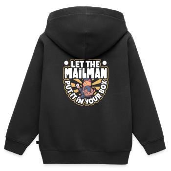 Commis des postes Postlady Postman Post Office - Sweat Premium à capuche zippé enfant bio - noir - Dos - AI Model Kid Male (0cm)