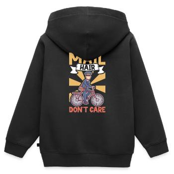 Commis des postes Postlady Postman Post Office - Sweat Premium à capuche zippé enfant bio - noir - Dos - AI Model Kid Male (0cm)