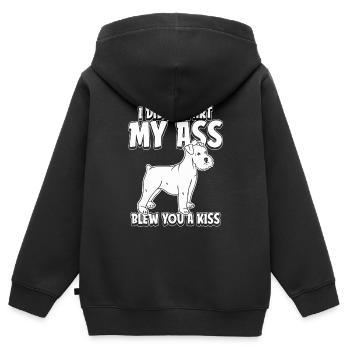 Schnauzer Je n’ai pas pété mes fesses t’a soufflé un baiser - Sweat Premium à capuche zippé enfant bio - noir - Dos - AI Model Kid Male (0cm)