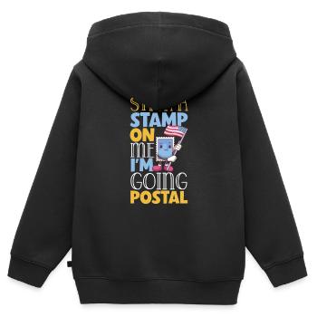 Postangestellte Postdame Postbote Post - Kinder Premium Organic Zip Hoodie - Schwarz - Hinten - AI Model Kid Male (0cm)