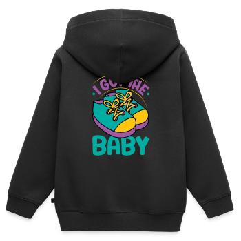 Schwanger Geschenk Schwangere Frau Schwanger Schwa - Kinder Premium Organic Zip Hoodie - Schwarz - Hinten - AI Model Kid Male (0cm)