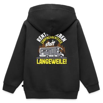 Rentnerleben - Campingabenteuer statt Langeweile - Kinder Premium Organic Zip Hoodie - Schwarz - Hinten - AI Model Kid Male (0cm)