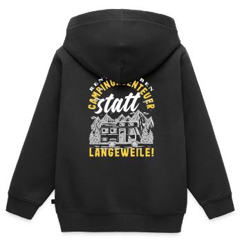 Rentnerleben - Campingabenteuer statt Langeweile - Kinder Premium Organic Zip Hoodie - Schwarz - Hinten - AI Model Kid Male (0cm)