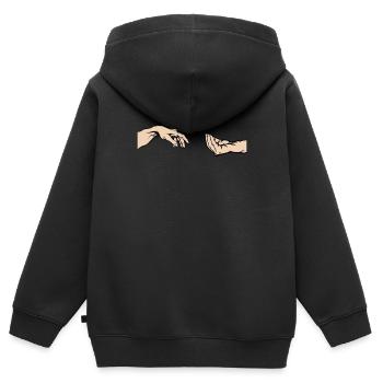 Italian Hand Gesture Creation of Adam Parody - Kids Premium Organic Zip-up Hoodie - black - Back - AI Model Kid Male (0cm)