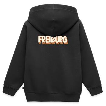 Freiburgerin Freiburger Freiburg - Kinder Premium Organic Zip Hoodie - Schwarz - Hinten - AI Model Kid Male (0cm)