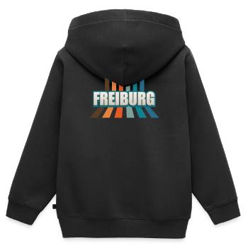 Freiburgerin Freiburger Freiburg - Kinder Premium Organic Zip Hoodie - Schwarz - Hinten - AI Model Kid Male (0cm)