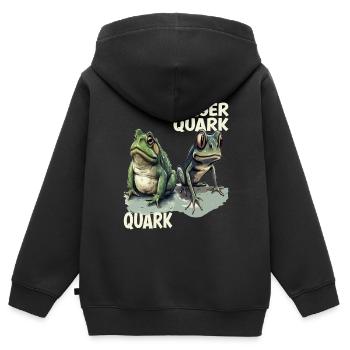 caillé têtard grenouille caillé régime alimentaire faible en gras jeu de mots quark - Sweat Premium à capuche zippé enfant bio - noir - Dos - AI Model Kid Male (0cm)