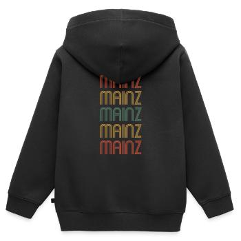 Mainzerin Mainzer Mainz - Kinder Premium Organic Zip Hoodie - Schwarz - Hinten - AI Model Kid Male (0cm)