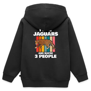 Jaguar - Kinder Premium Organic Zip Hoodie - Schwarz - Hinten - AI Model Kid Male (0cm)