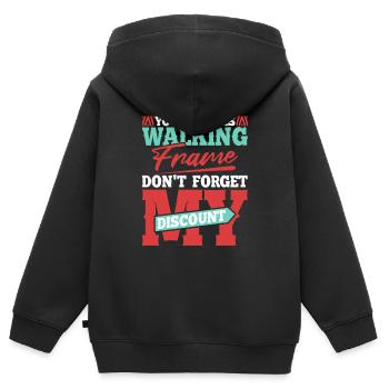 Pension de retraité drôle N’oubliez pas ma réduction - Sweat Premium à capuche zippé enfant bio - noir - Dos - AI Model Kid Male (0cm)