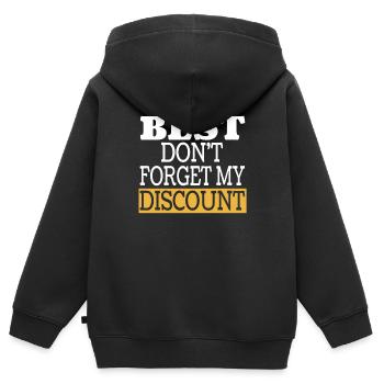 Pension de retraité drôle N’oubliez pas ma réduction - Sweat Premium à capuche zippé enfant bio - noir - Dos - AI Model Kid Male (0cm)