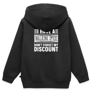 Pension de retraité drôle N’oubliez pas ma réduction - Sweat Premium à capuche zippé enfant bio - noir - Dos - AI Model Kid Male (0cm)