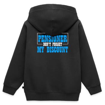 Pension de retraité drôle N’oubliez pas ma réduction - Sweat Premium à capuche zippé enfant bio - noir - Dos - AI Model Kid Male (0cm)