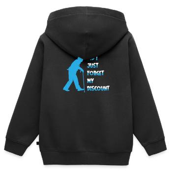Pension de retraité drôle N’oubliez pas ma réduction - Sweat Premium à capuche zippé enfant bio - noir - Dos - AI Model Kid Male (0cm)