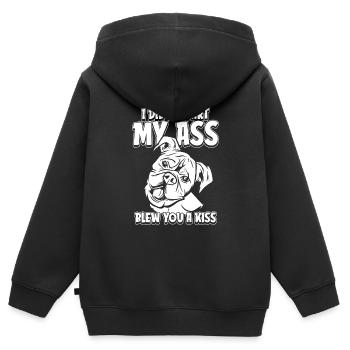 Boxer Dog Boxer Allemand - Sweat Premium à capuche zippé enfant bio - noir - Dos - AI Model Kid Male (0cm)