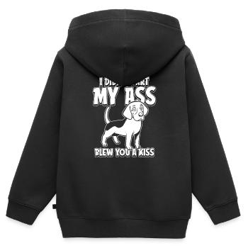 Beagle Je n’ai pas pété mes fesses Soufflé un baiser - Sweat Premium à capuche zippé enfant bio - noir - Dos - AI Model Kid Male (0cm)