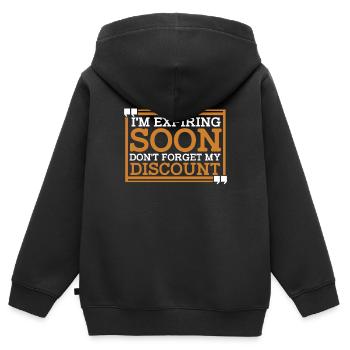 Pension de retraité drôle N’oubliez pas ma réduction - Sweat Premium à capuche zippé enfant bio - noir - Dos - AI Model Kid Male (0cm)