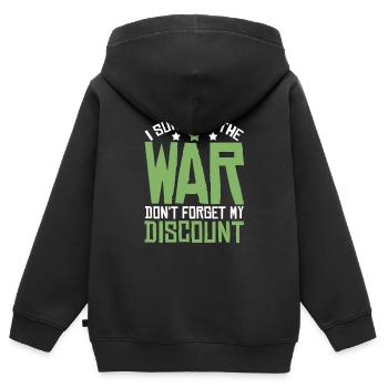 Pension de retraité drôle N’oubliez pas ma réduction - Sweat Premium à capuche zippé enfant bio - noir - Dos - AI Model Kid Male (0cm)