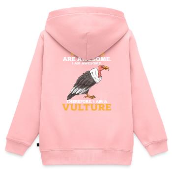 Vulture - Kids Premium Organic Zip-up Hoodie - rose - Back - AI Model Kid Female (0cm)