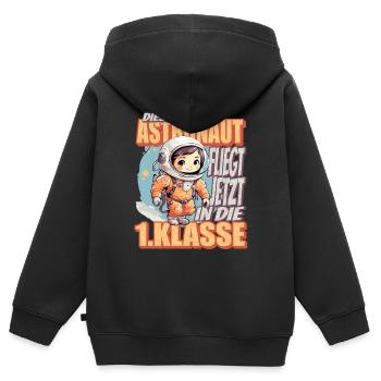 Dieser Kleine Astronaut fliegt jetzt in die erste - Kinder Premium Organic Zip Hoodie - Schwarz - Hinten - AI Model Kid Male (0cm)