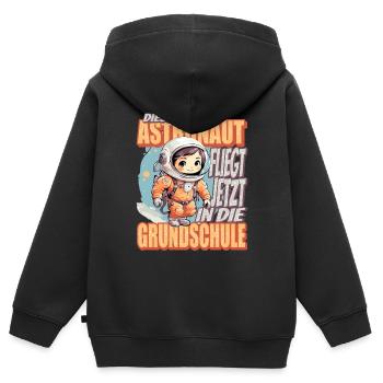 Dieser Kleine Astronaut fliegt jetzt in die - Kinder Premium Organic Zip Hoodie - Schwarz - Hinten - AI Model Kid Male (0cm)