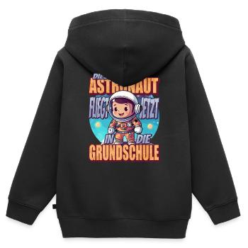 Dieser Kleine Astronaut fliegt jetzt in die - Kinder Premium Organic Zip Hoodie - Schwarz - Hinten - AI Model Kid Male (0cm)