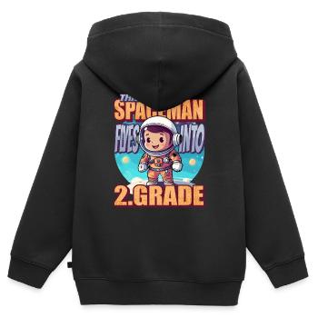 Ce petit astronaute vole dans la seconde - Sweat Premium à capuche zippé enfant bio - noir - Dos - AI Model Kid Male (0cm)