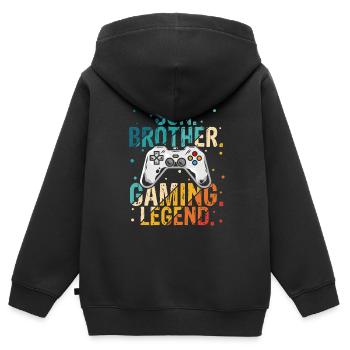 Son Brother Gaming Legend Controller Gift Best Gam - Kinder Premium Organic Zip Hoodie - Schwarz - Hinten - AI Model Kid Male (0cm)