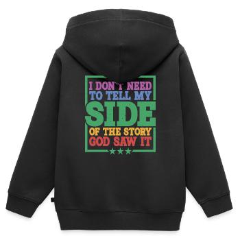 Je n’ai pas besoin de raconter ma version de l’histoire 10 - Sweat Premium à capuche zippé enfant bio - noir - Dos - AI Model Kid Male (0cm)