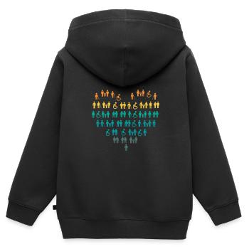 fauteuil roulant - Sweat Premium à capuche zippé enfant bio - noir - Dos - AI Model Kid Male (0cm)