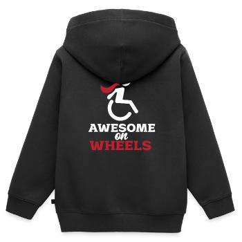 Rollstuhl - Kinder Premium Organic Zip Hoodie - Schwarz - Hinten - AI Model Kid Male (0cm)