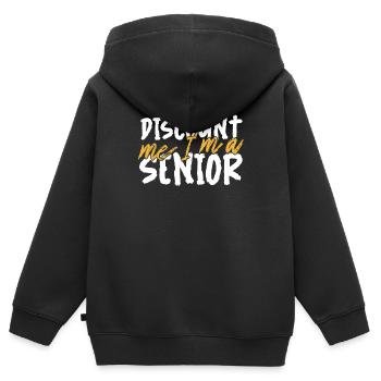 Pension de pensionné senior - Sweat Premium à capuche zippé enfant bio - noir - Dos - AI Model Kid Male (0cm)