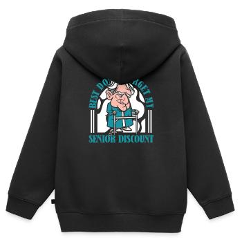 Pension de retraité drôle N’oubliez pas ma réduction - Sweat Premium à capuche zippé enfant bio - noir - Dos - AI Model Kid Male (0cm)