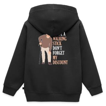 Pension de retraité drôle N’oubliez pas ma réduction - Sweat Premium à capuche zippé enfant bio - noir - Dos - AI Model Kid Male (0cm)