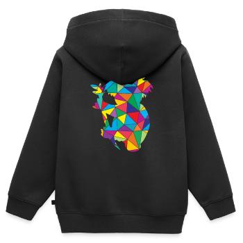 Koala Polygone Animal Sauvage - Sweat Premium à capuche zippé enfant bio - noir - Dos - AI Model Kid Male (0cm)