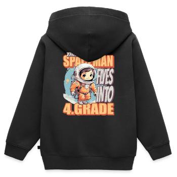Ce petit astronaute vole dans le quatrième - Sweat Premium à capuche zippé enfant bio - noir - Dos - AI Model Kid Male (0cm)