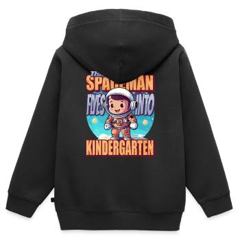 Dieser Kleine Raumfahrer Fliegt In Den - Kinder Premium Organic Zip Hoodie - Schwarz - Hinten - AI Model Kid Male (0cm)