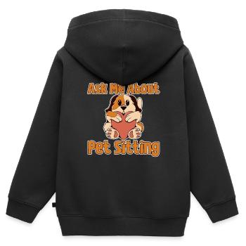 Ask Me About Pet Sitting 2 - Kinder Premium Organic Zip Hoodie - Schwarz - Hinten - AI Model Kid Male (0cm)