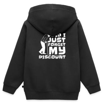 Pension de retraité drôle N’oubliez pas ma réduction - Sweat Premium à capuche zippé enfant bio - noir - Dos - AI Model Kid Male (0cm)