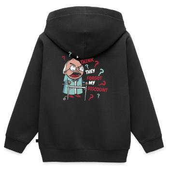 Pension de retraité drôle N’oubliez pas ma réduction - Sweat Premium à capuche zippé enfant bio - noir - Dos - AI Model Kid Male (0cm)