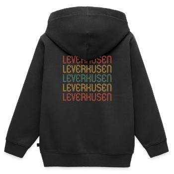 Leverkusenerin Leverkusener Leverkusen - Kinder Premium Organic Zip Hoodie - Schwarz - Hinten - AI Model Kid Male (0cm)